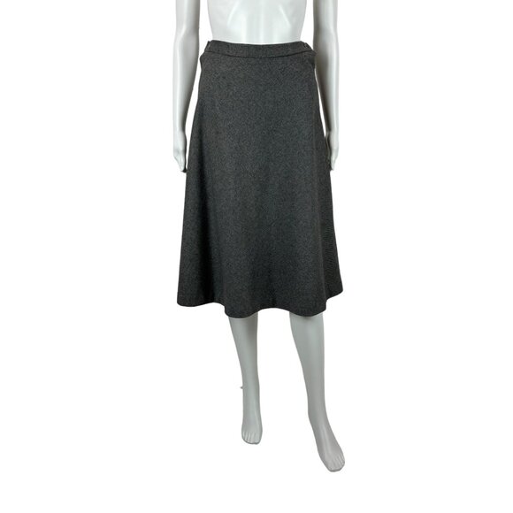 Vintage 70s Gray Skirt Women's XXS Button Up Sides High Waisted Wool Blend - Picture 1 of 9